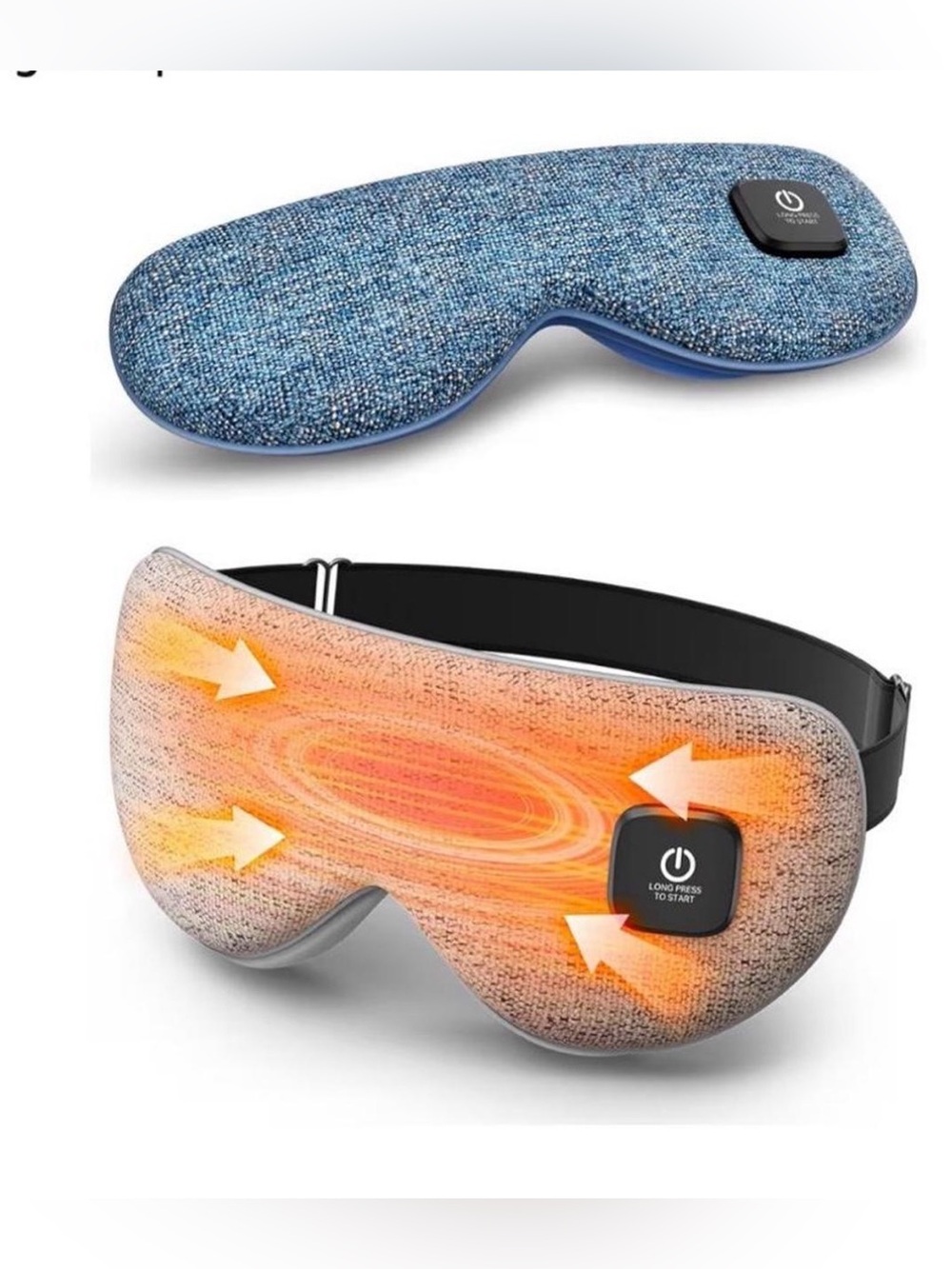 Heated Eye Mask with Power Button - Gray